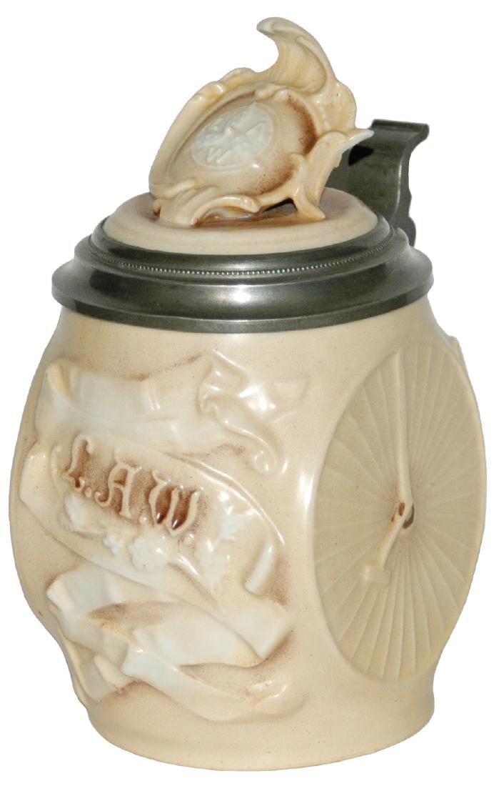 L. A. W. Bicycle Character Stein Great Litho (1 of 1)