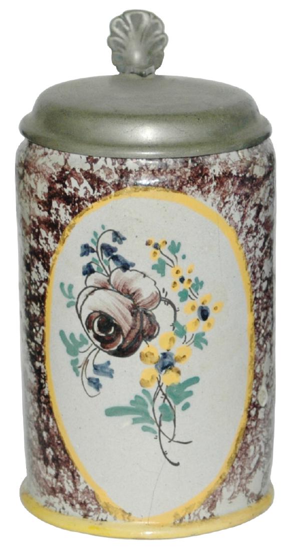 Austrian Faience Sponge Purple c.1800 Stein (1 of 1)
