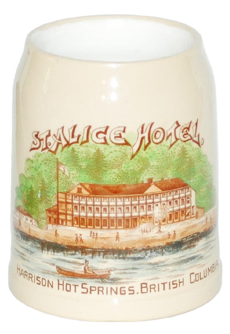 Mettlach Advertising Souvenir St Alice Hotel Stein (1 of 1)