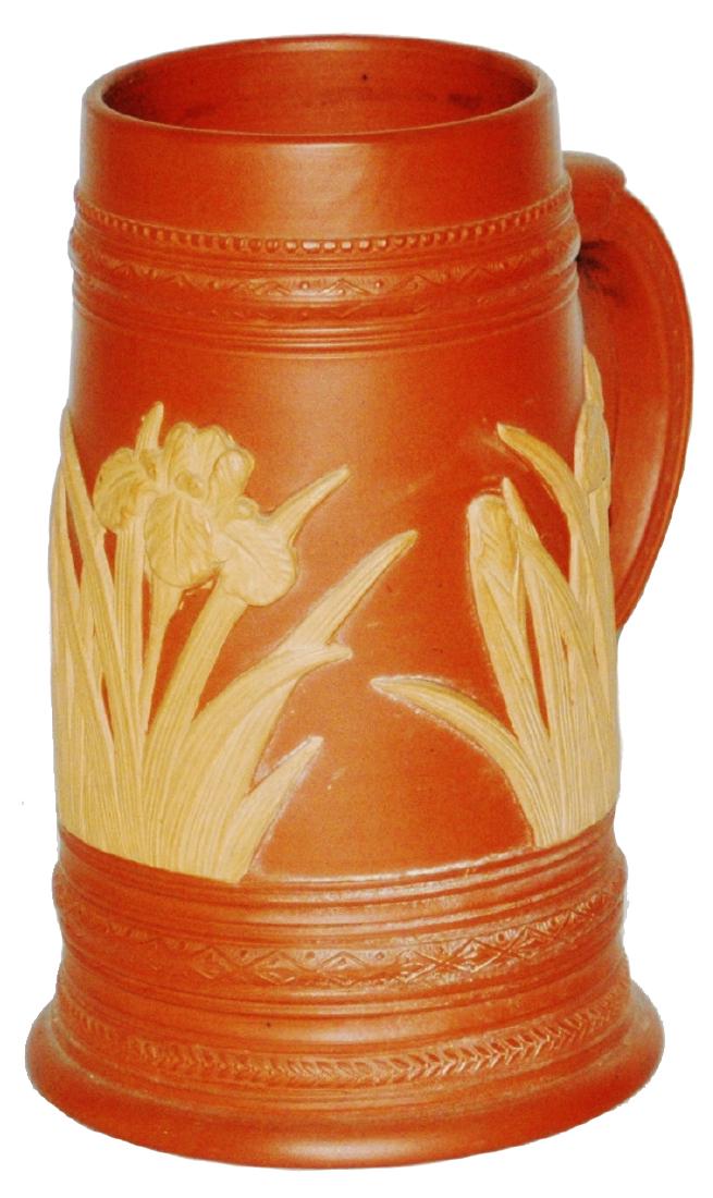 Mettlach Prototype Relief Iris Flowers Stein (1 of 1)