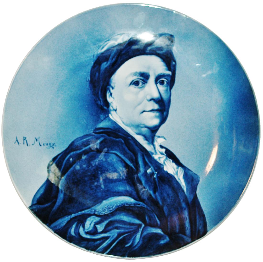 Mettlach Signed AR Mengs Portrait 19" Plaque: Mettlach #1044/5174 PUG 19” Plaque. Portrait signed A.R. Mengs. Mint.