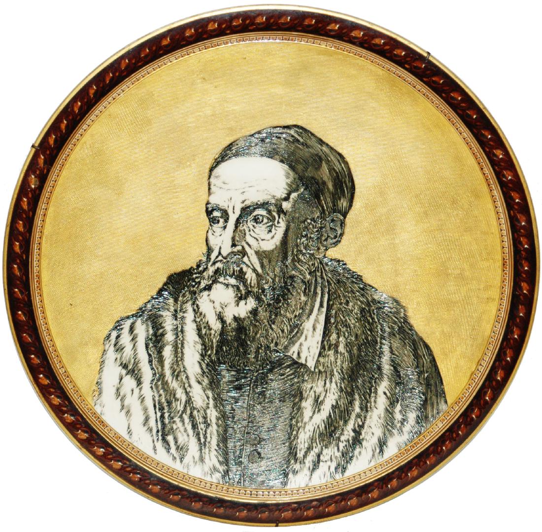 Mettlach Italian Painter Titian Etched 16" Plaque (1 of 1)