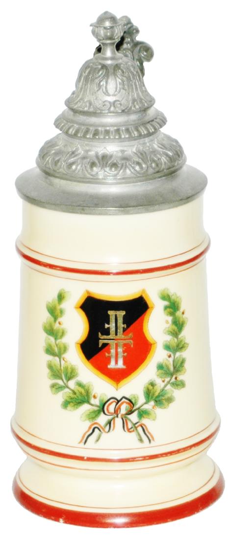 4F Turner Shield Porcelain Stein: Porcelain POG 1/2L. 4F Turner shield.