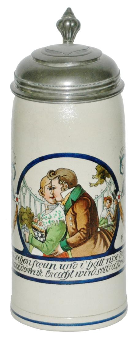 1L Franz Ringer Stoneware Stein of Loving Couple (1 of 1)