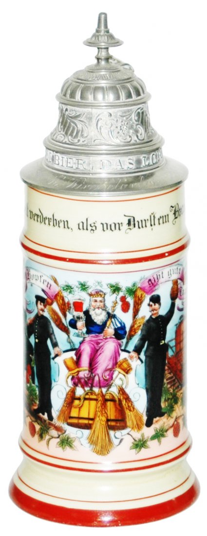 Occupational Brewer Stein w Gambrinus Litho (1 of 1)