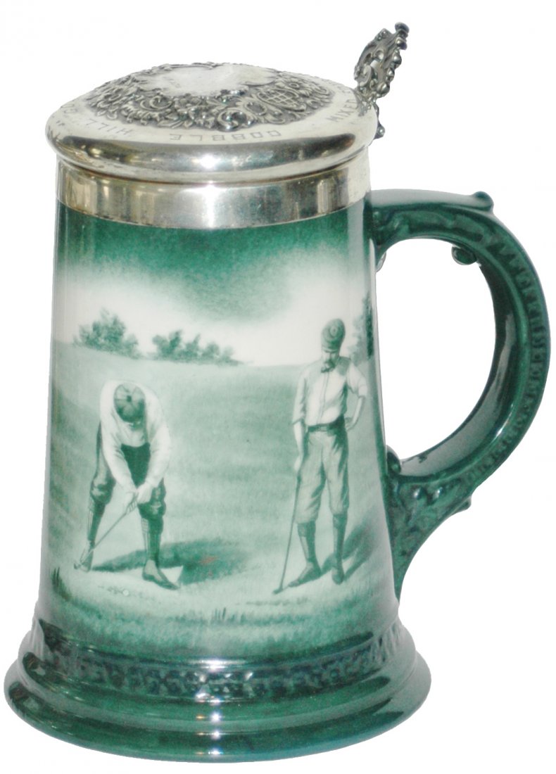 Lenox Golfers Stein w Sterling Silver Lid & Rim (1 of 2)