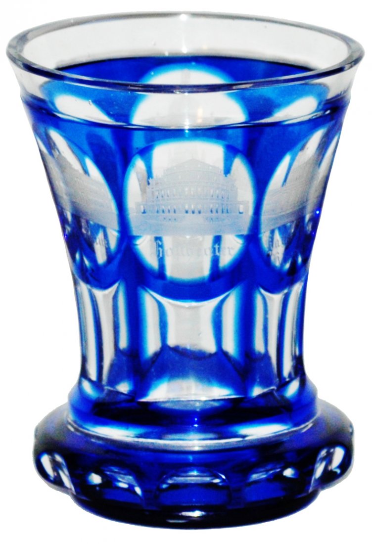 Bohemian Overlay Glass Wheel-Cut Spa Beaker (1 of 1)