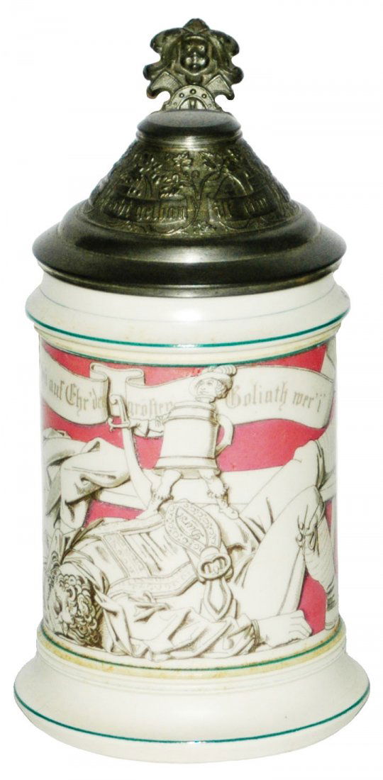 Mettlach Parion Beer Stein Walks over a Drunk (1 of 1)