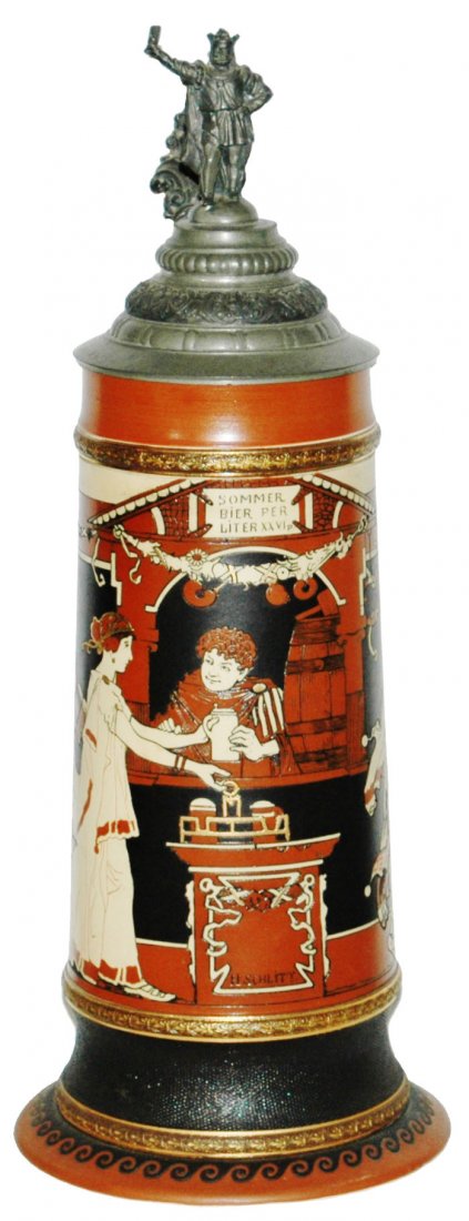 Mettlach 3L Schlitt Student Toga Stein w Gambrinus (1 of 1)
