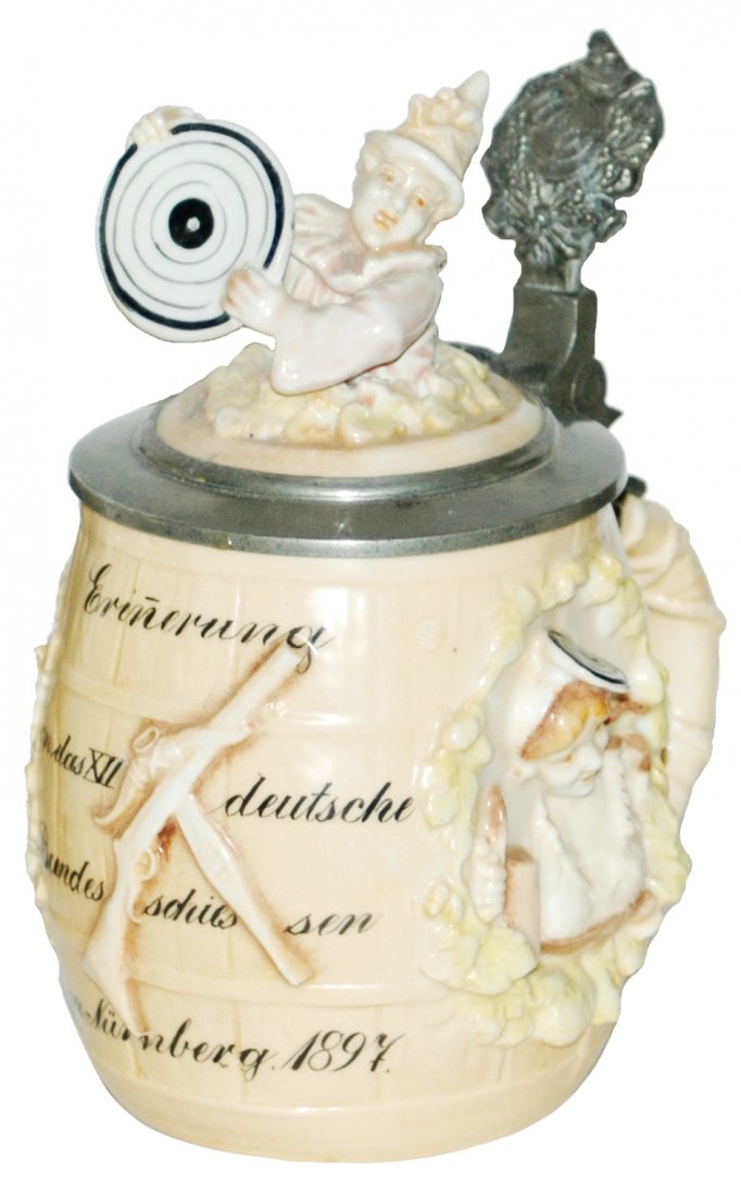 Barrel, Hunter, Target Girl, Jester 1897 Stein (1 of 1)