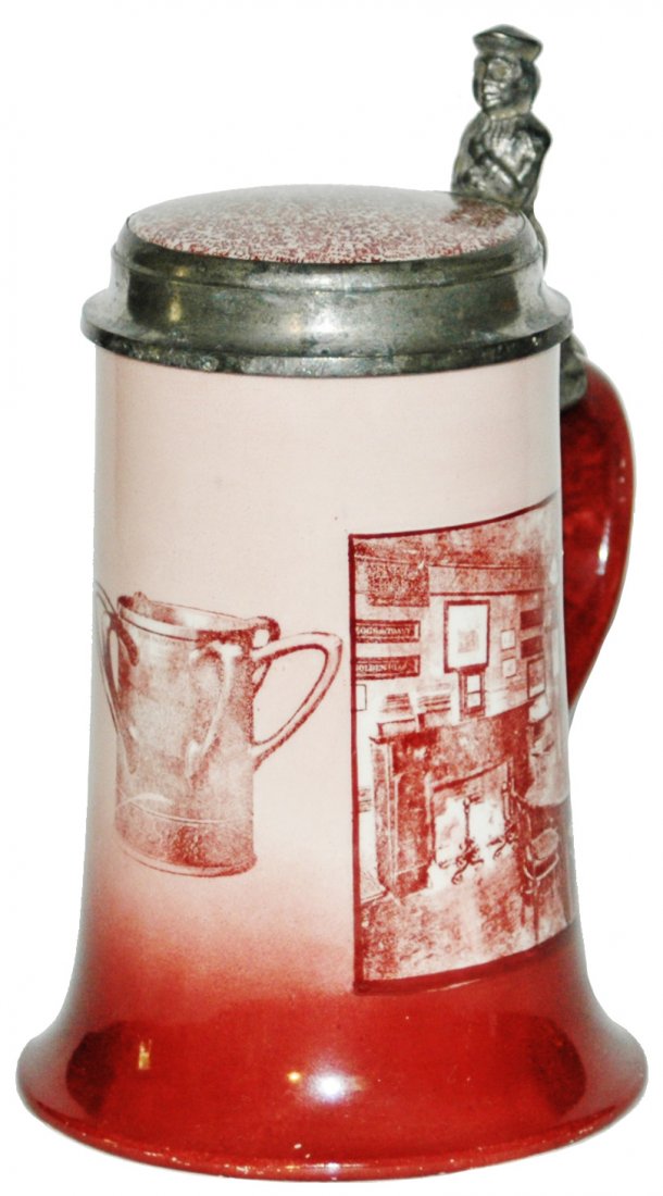 Yale University Scenes & Student Roster Stein: Porcelain Maddicks POG 1/2L. Scenes from Yale University. Students signatures on inlay lid. Mint.