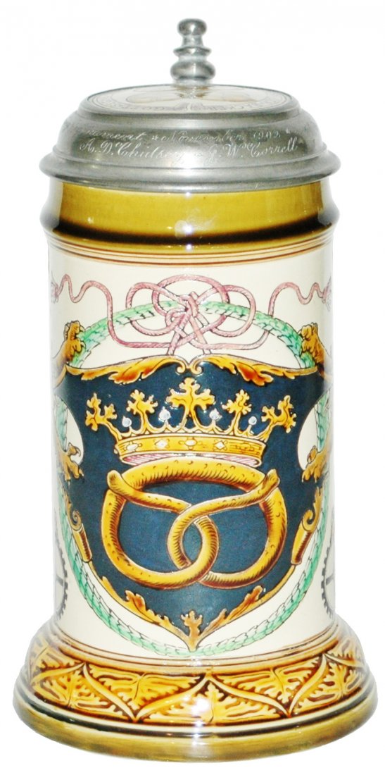 Mettlach Baker Occupational Stein w Inlay Lid (1 of 1)