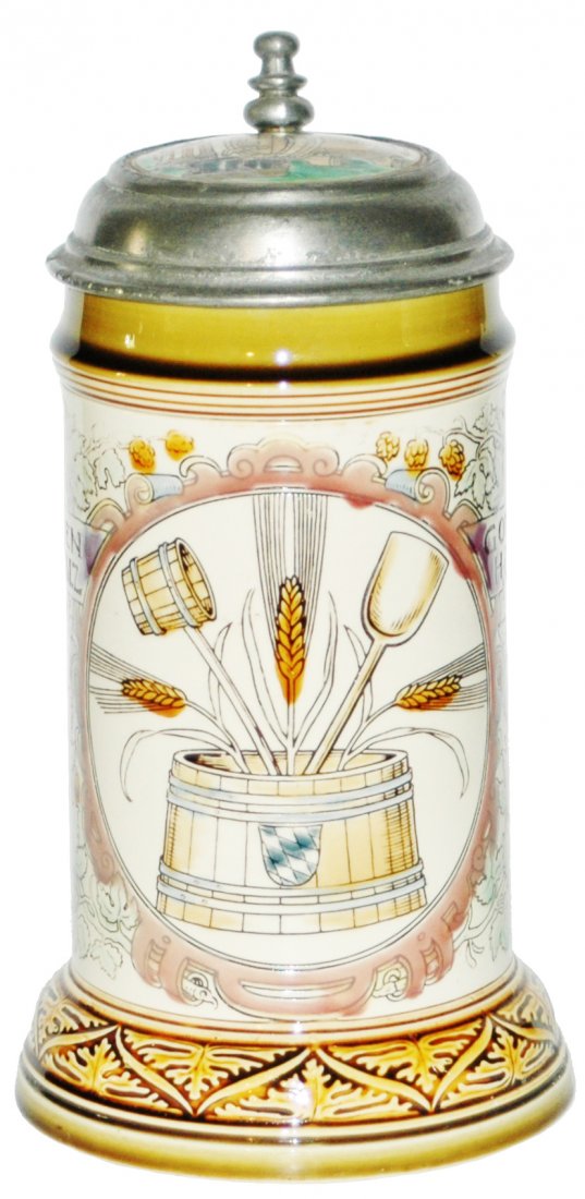 Mettlach Brewer Occupational Stein w Inlay Lid (1 of 1)