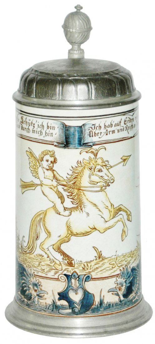 Mettlach 1L Cherub Rides Horse Stein (1 of 1)