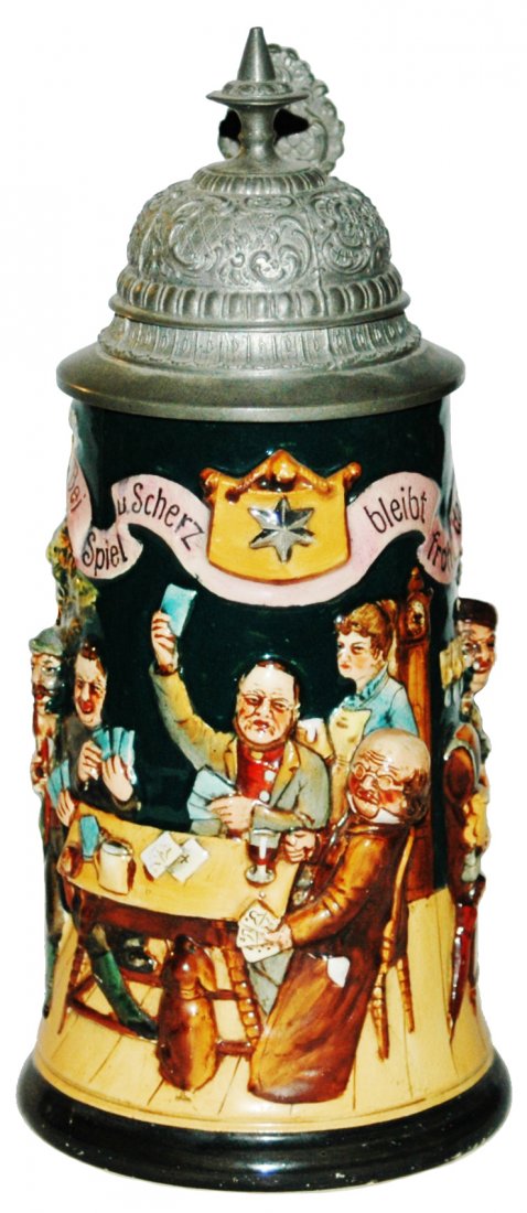 Bold Relief Card Playing Men Stein (1 of 3)