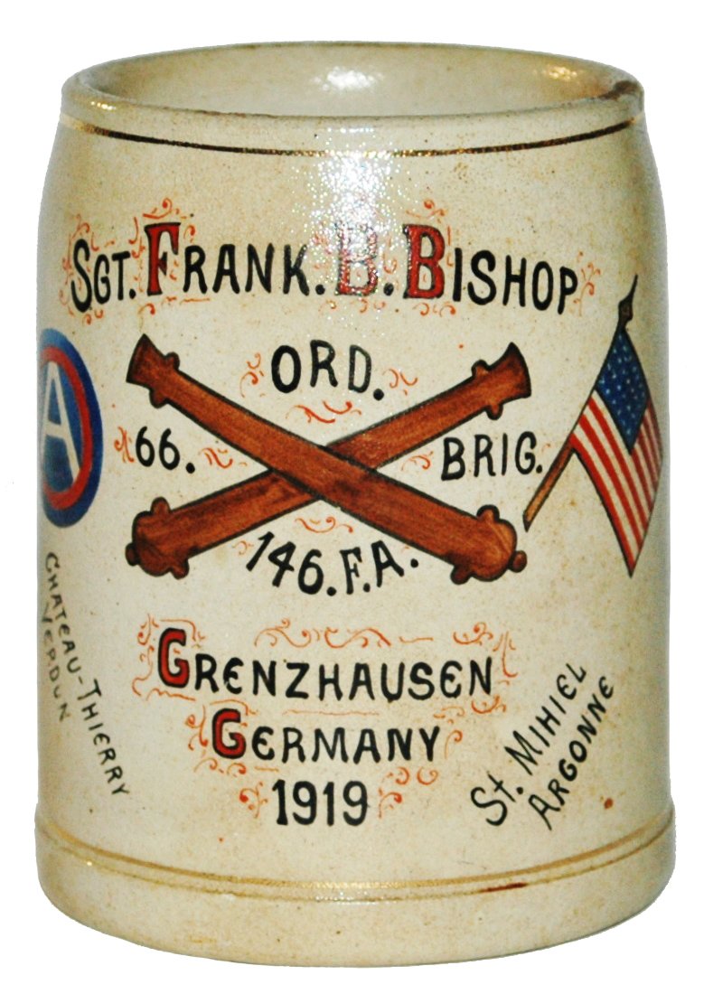USA Regimental Stein 1919 Flag & Unit Patch (1 of 3)