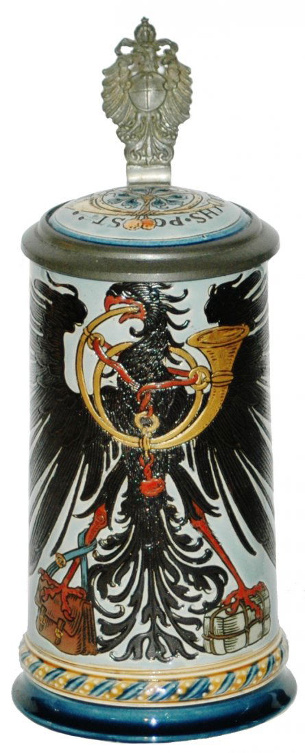 Postman Occupation Mettlach Etched Stein w Inlay (1 of 4)