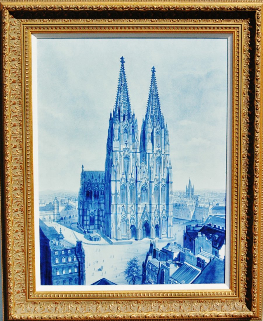 Rare Mettlach Koln Gilded Frame Plaque (1 of 1)