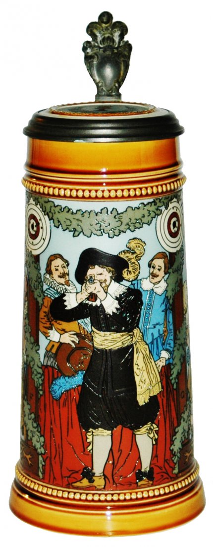 Mettlach 1L Shooting competition Etched Stein (1 of 4)