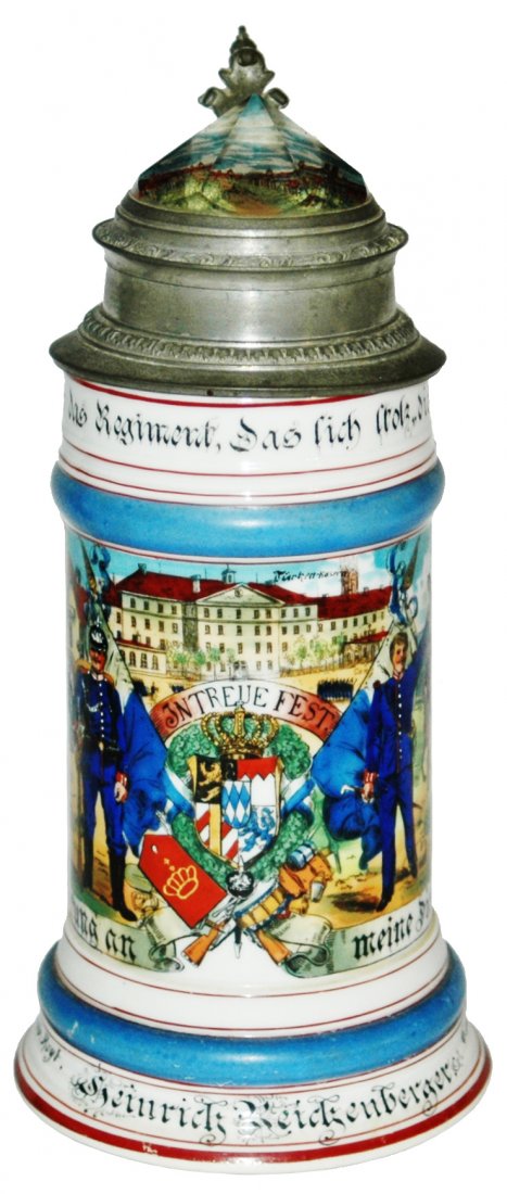 Regimental Stein Inft Leib 6  Munich Prism Lid (1 of 4)