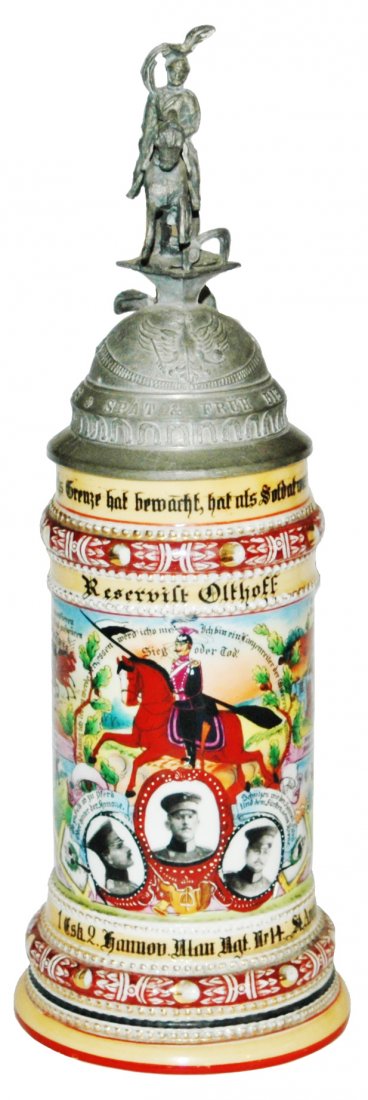 Ulan Nr 14 Stein Helmet Lid & Horse & Rider Finial (1 of 3)