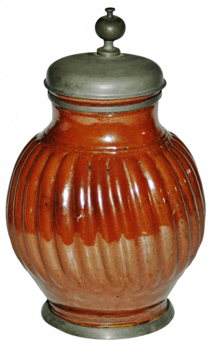 Bunzlau Mellon Shaped c.1750 Stoneware Stein (1 of 3)