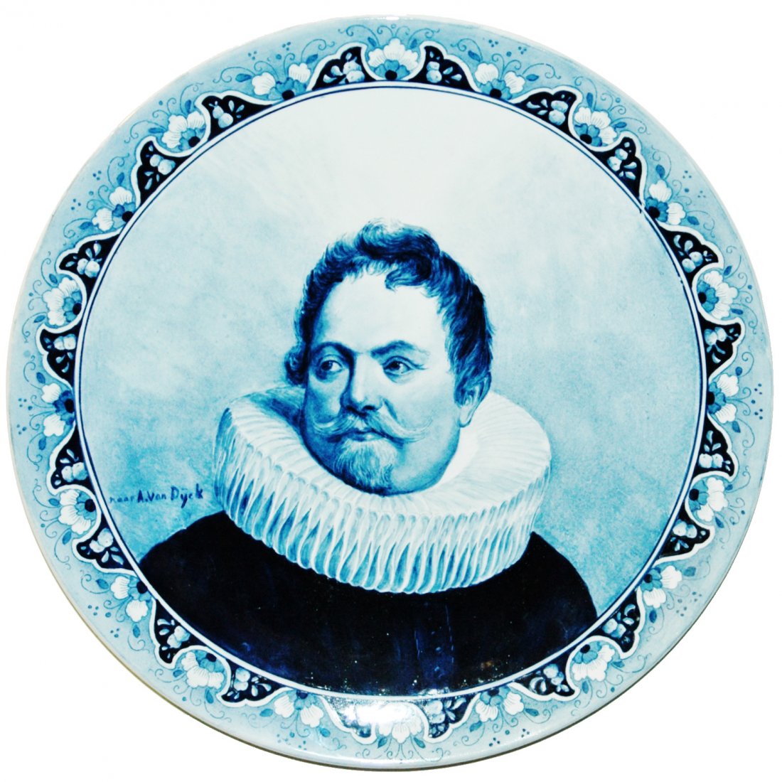 Man in Big Collar Mettlach 17" Plaque (1 of 1)