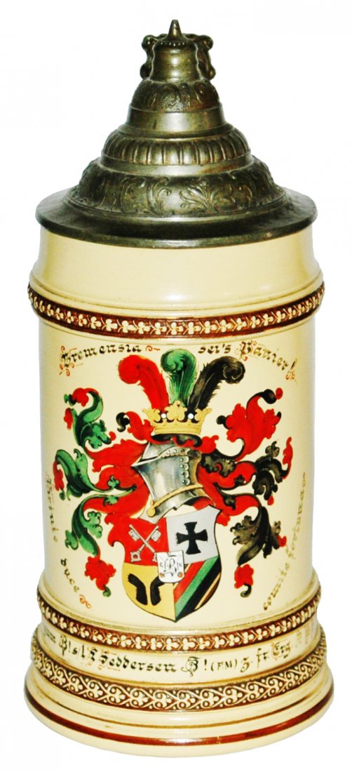 Dueling Student Fraternal shield Dated 1892 Stein (1 of 3)