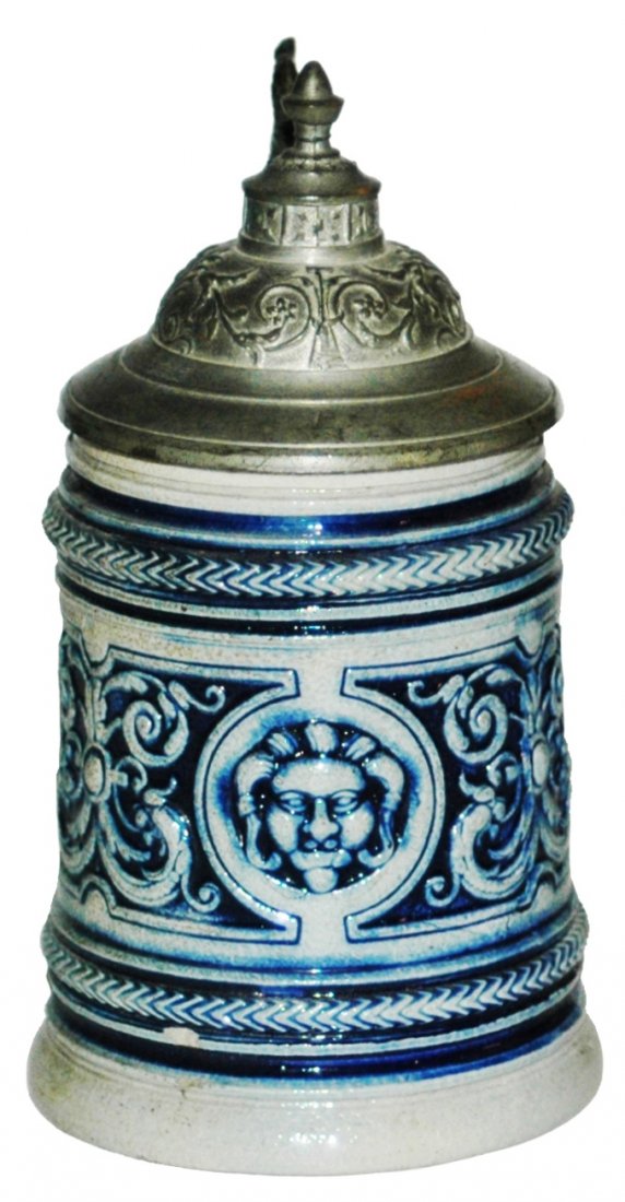 1/8L Stoneware Relief Faces Stein (1 of 1)