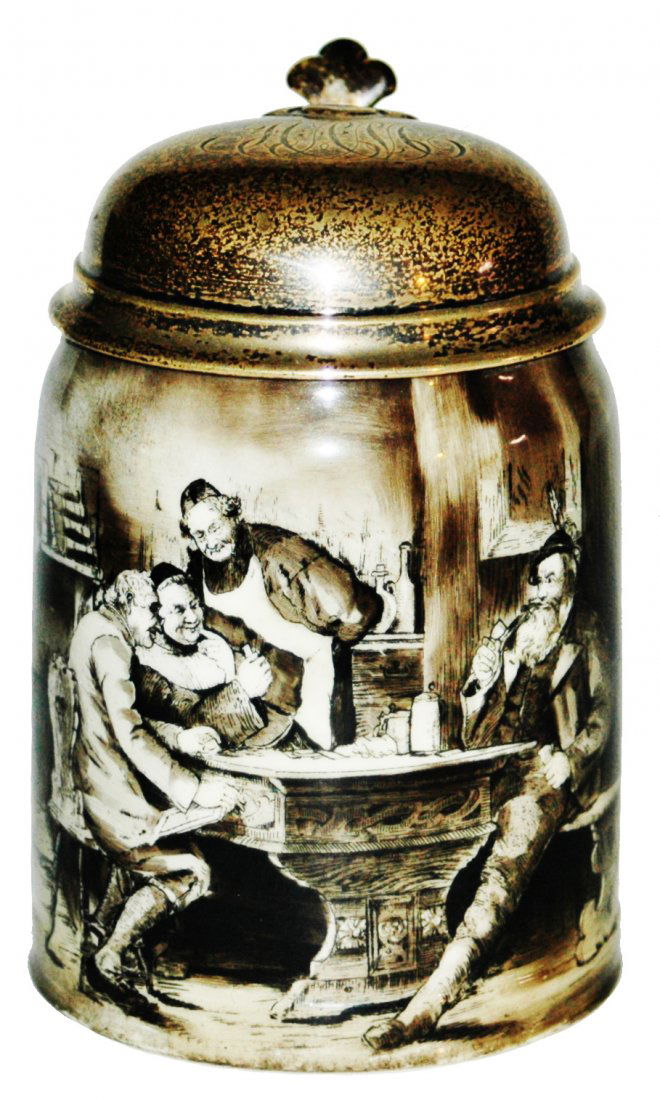 Lenox Porcelain Monk Stein w Sterling Silver Lid (1 of 4)