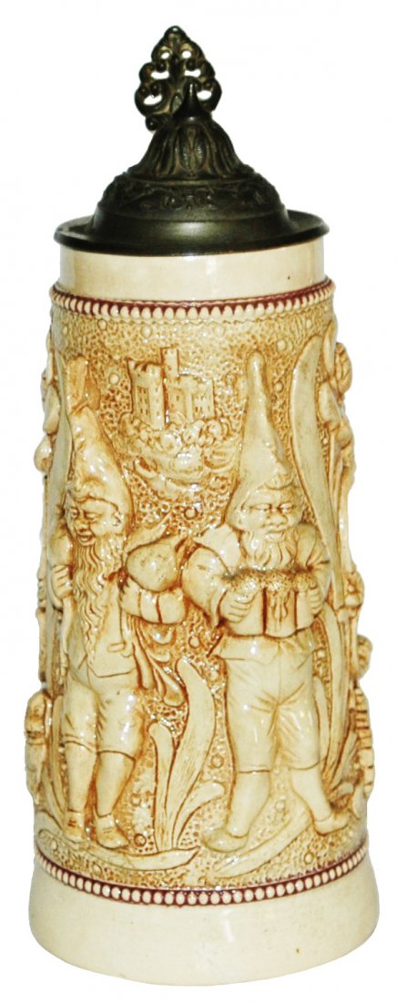 Dwarfs w Steins & Radishes Diesinger Relief Stein (1 of 3)