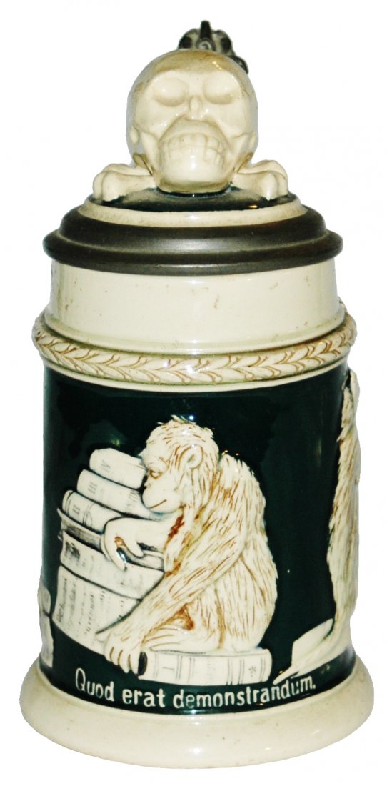 Monkey Reads about Humans Monkey Handle Skull Lid (1 of 3)