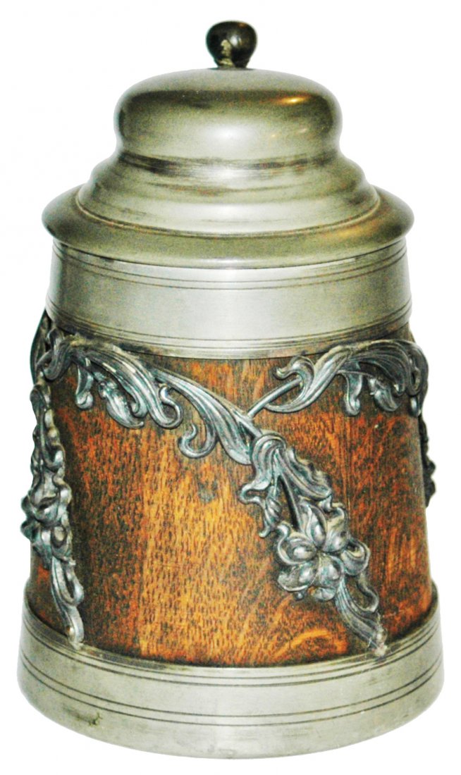 St Louis Silver Co Floral Wood & Silver Stein (1 of 2)