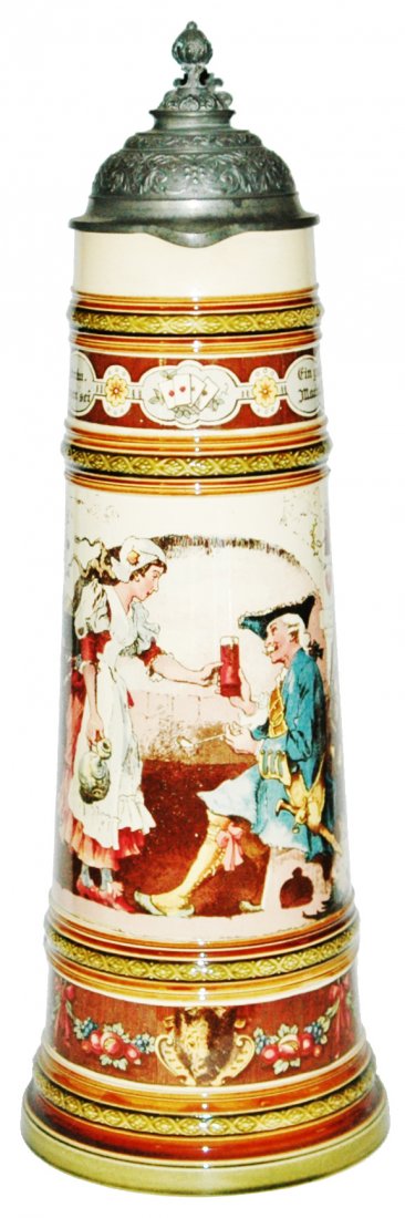 Mettlach 3L Schlitt Barmaid & Cavalier Stein (1 of 3)