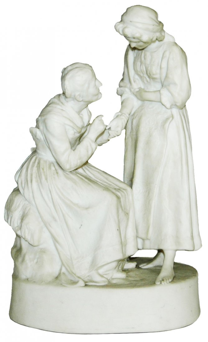 Rare Mettlach Parion 12-1/2" Figure of two Women (1 of 1)