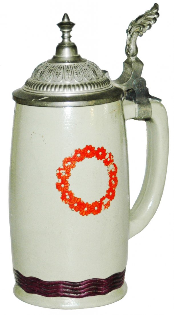 Mettlach Bavaria Wreath Design Stein (1 of 1)