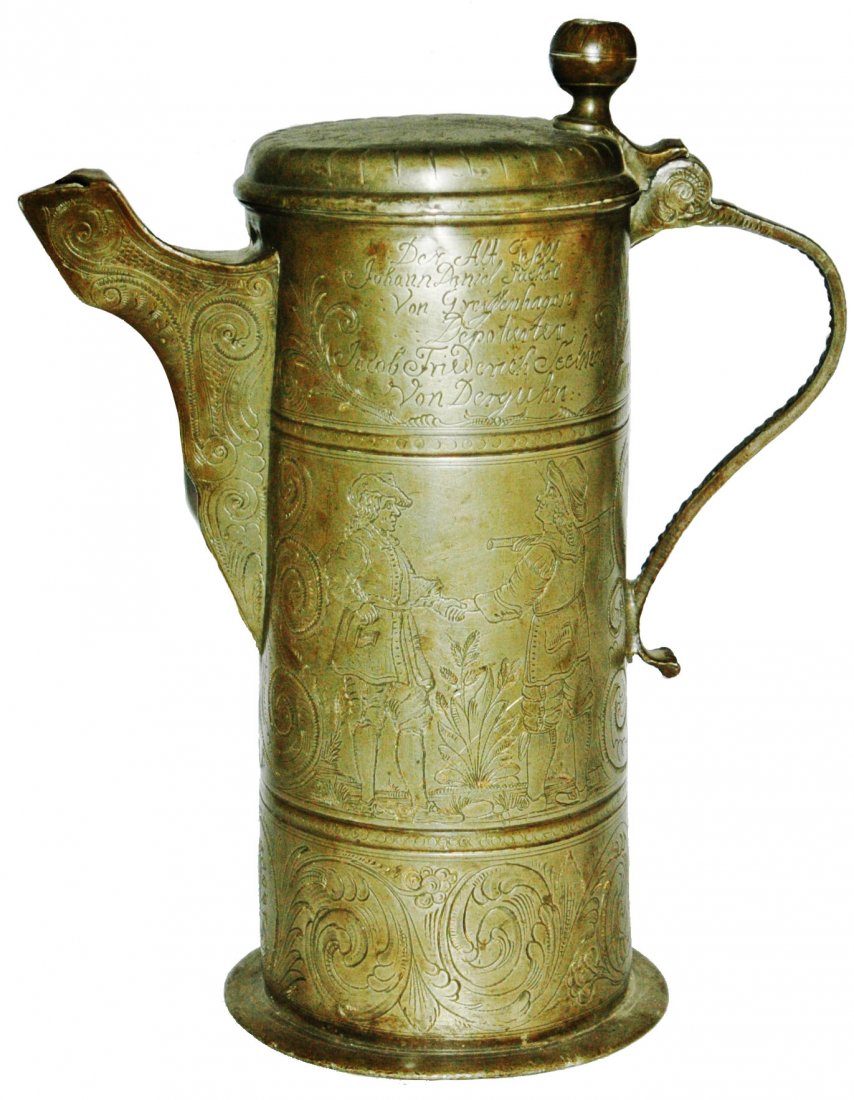 4L Pewter Carpenters & Verse Stein Dated 1778 (1 of 3)