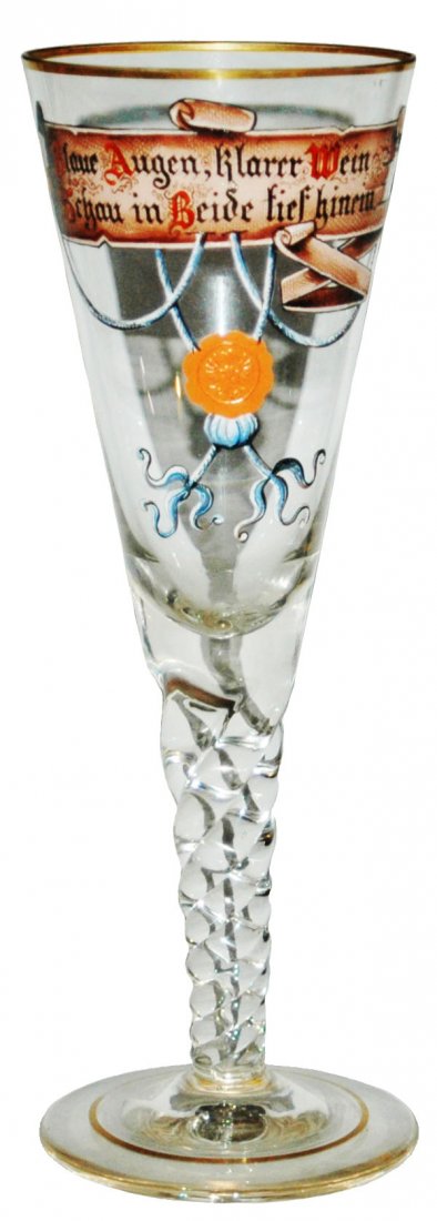 Enamel Seal Twisted Stem Glass Pilsner Goblet (1 of 1)