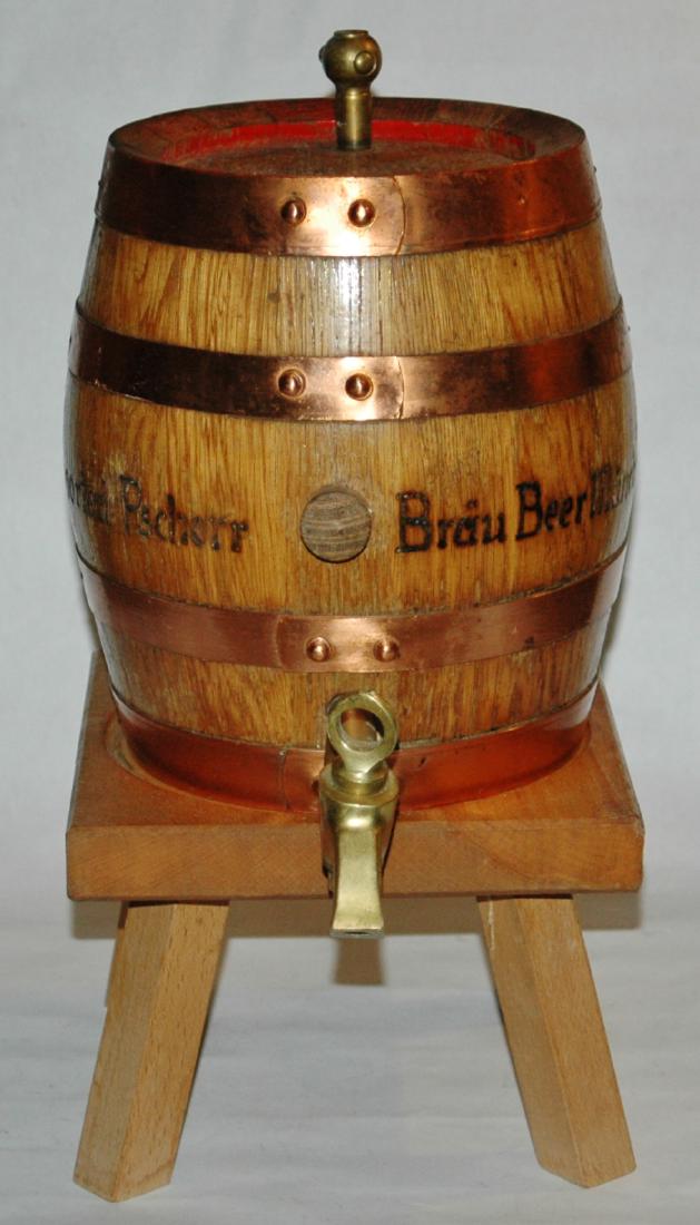 14" Wood Munich Pschorr Brau advBeer Barrel w Base