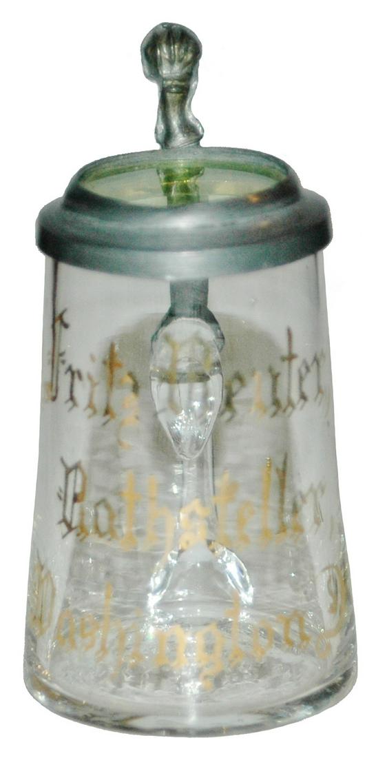 3" Mini Gilded Washington DC Glass Stein