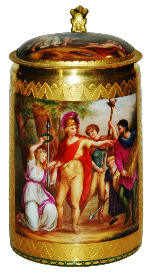 Royal Vienna Hand Painted Romans Stein & Inlay