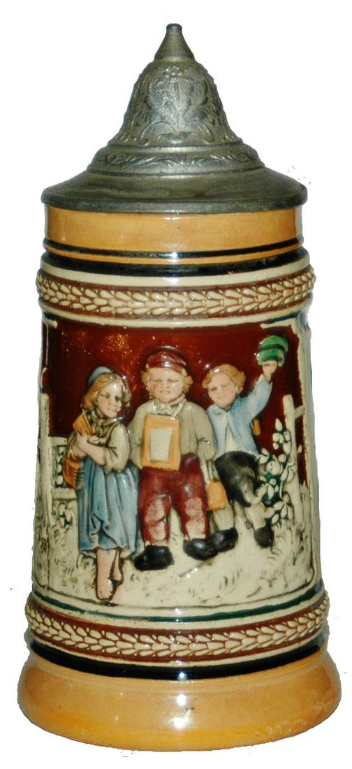 1/8L Children Walking to School Pottery Stein (1 of 3)