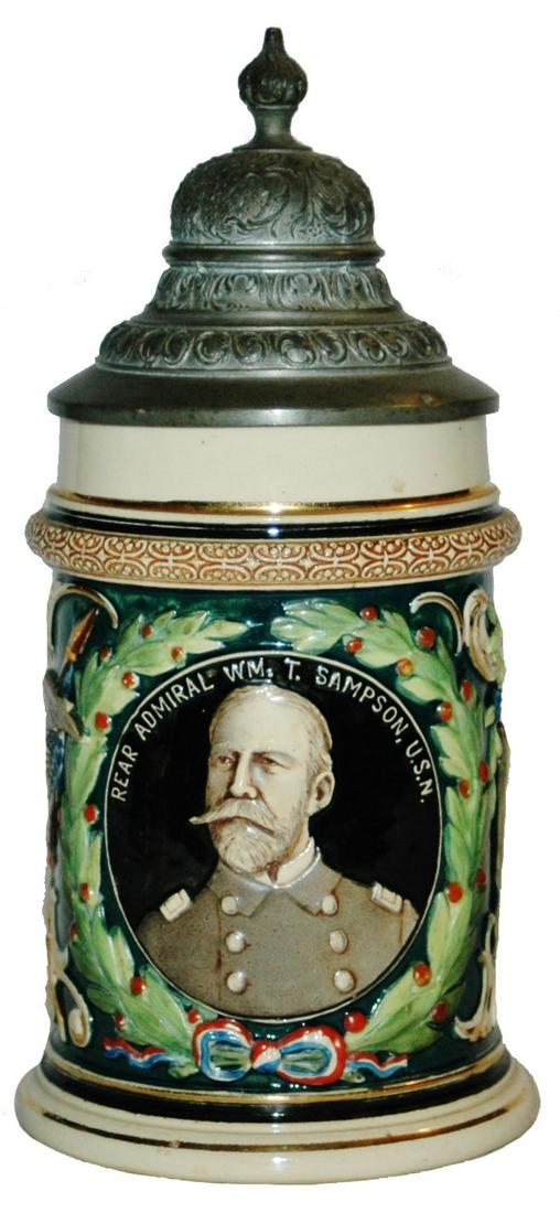 Adm Sampson U.S.N. American Flags & Shield Stein (1 of 4)