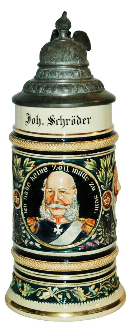 Three Kaisers Pottery Relief Stein