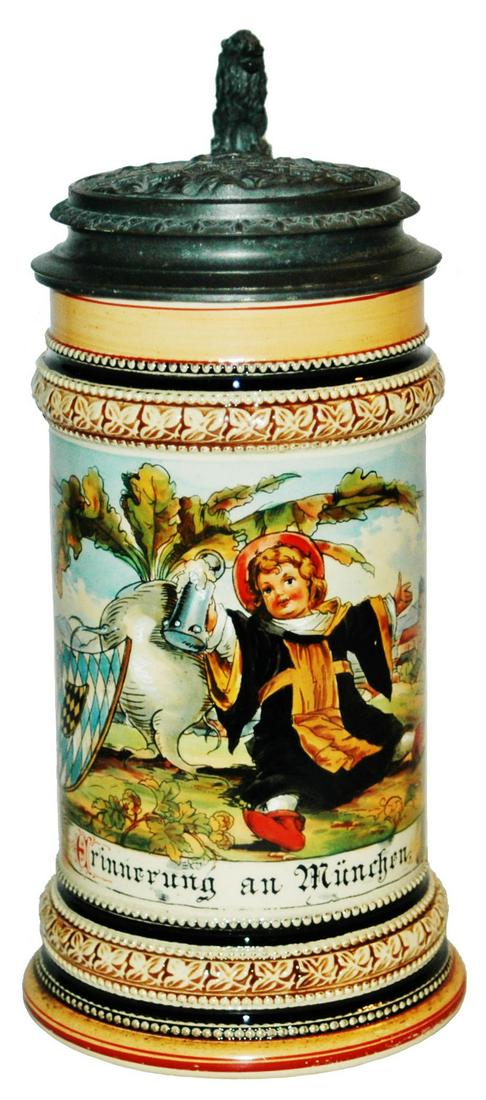 Munich Child & City Views Stein w City Scene Lid (1 of 5)