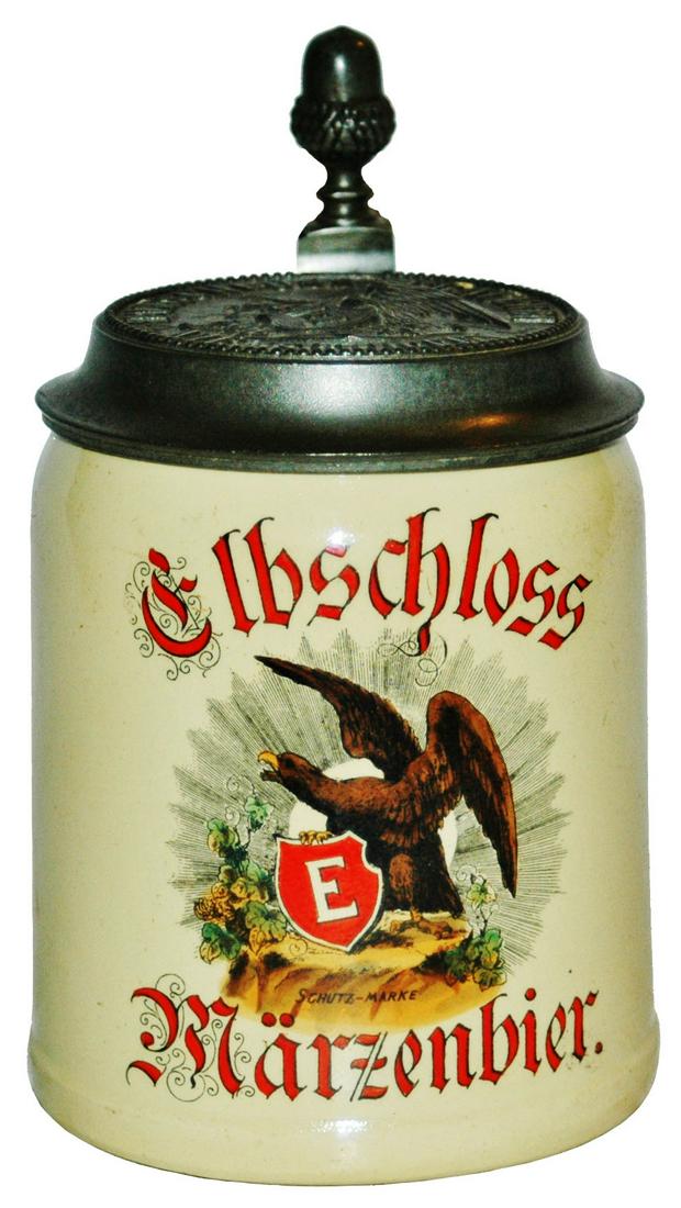 Mettlach Scarce Brewery Stein w Matching Logo Lid (1 of 3)