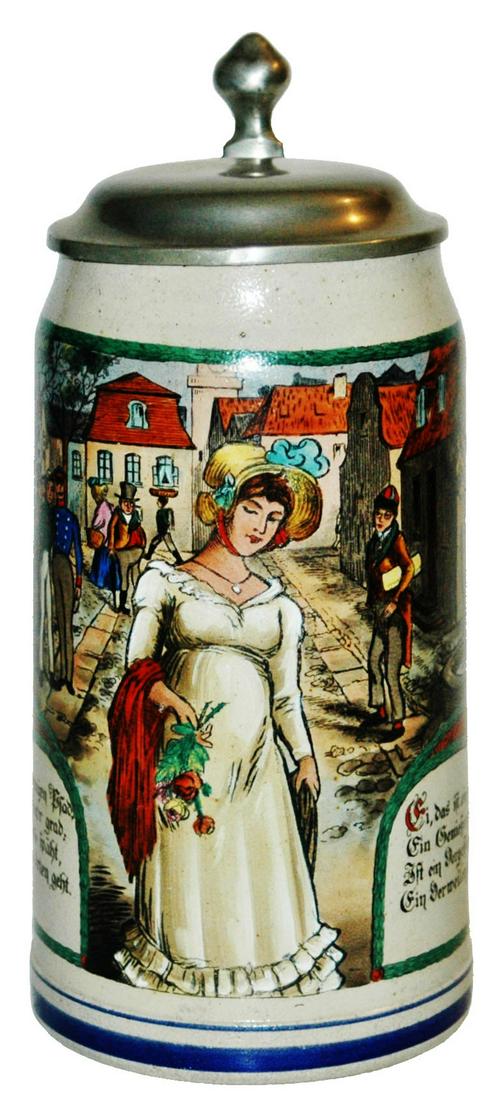 1L  Pretty Woman in Town w Verses Stoneware Stein (1 of 4)