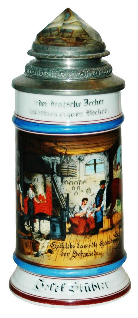 Occupational Blacksmith Man Shoeing Horse Stein (1 of 5)