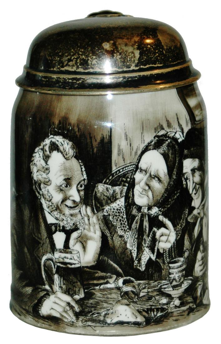 Old Folks Porcelain Lenox Stein w Silver Lid (1 of 4)