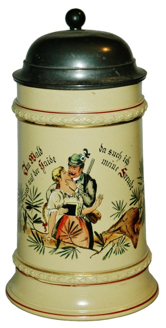 Mettlach Uncommon Hunter & Maiden Stein (1 of 4)